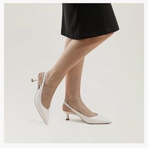 7or9 Women's Sandals Pointed Toe Slingback Kitten Heels size EU 38/ 7-7.5